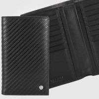 Portafoglio Verticale uomo in pelle Twist Nero, 16 carte credito Rfid