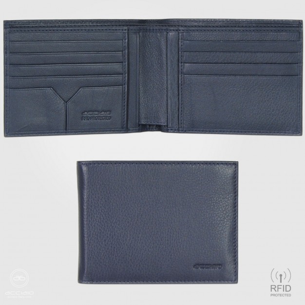Wallet for Men classic in Soft leather with 8 credit card | Acciaio Wallet for Men classic in Soft leather with 8 credit card