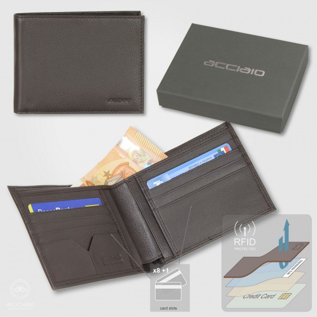 Wallet for Men classic in Soft leather with 8 credit card