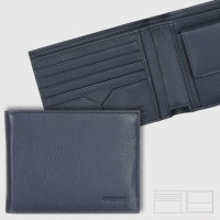Portafoglio uomo classico con portamonete 4cc in pelle Soft Blu Portafoglio uomo classico con portamonete 4cc in pelle Soft Blu