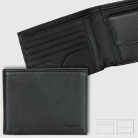 Portafoglio uomo classico con portamonete 4cc in pelle Soft Nero Portafoglio uomo classico con portamonete 4cc in pelle Soft Nero
