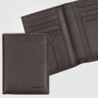 Portafoglio Uomo Verticale in pelle Soft Marrone, 9 carte credito Rfid
