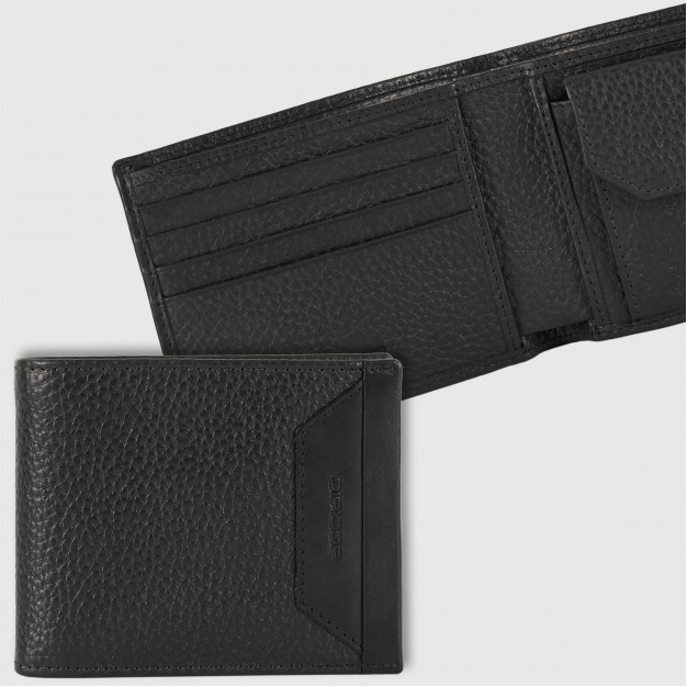 Men's wallet Rfid in leather with coin pocket