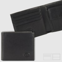 Men's small wallet in leather with coin pocket Adam Black