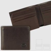 Men's leather wallet 12cc with flap Greg Moka