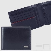Wallet for Men with Purse classic in smooth leather Ink Blue