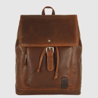 Classic backpack in leather Piccadilly 15" Chestnut