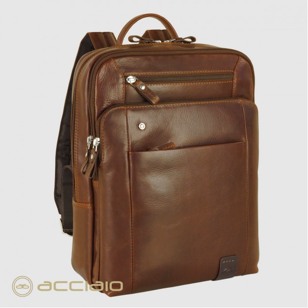 Zaino porta pc piccolo in pelle Brighton 13" Castagno