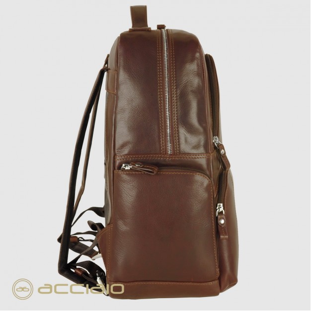 Zaino porta pc grande in pelle Liverpool 17" Castagno