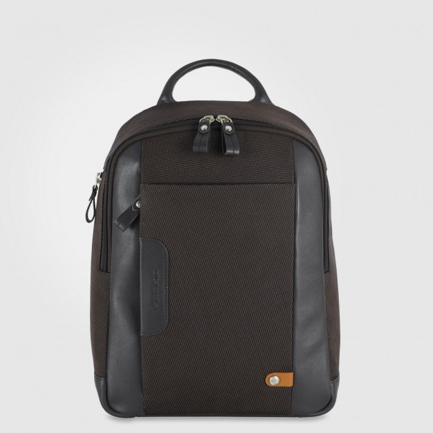 Zaino piccolo tessuto e pelle Marrone Zaino piccolo tessuto e pelle Marrone