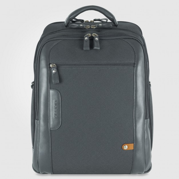Zaino cabin bag pc 15" Traveller tessuto e pelle Grigio