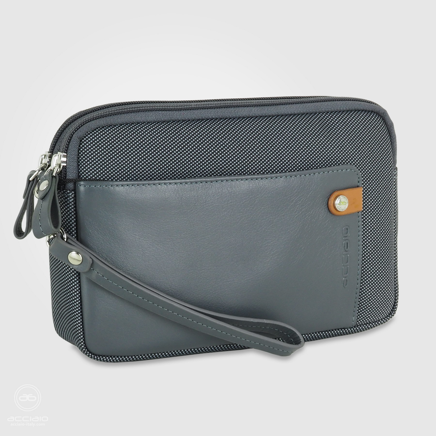 men's wrist bag grey clutch handbag