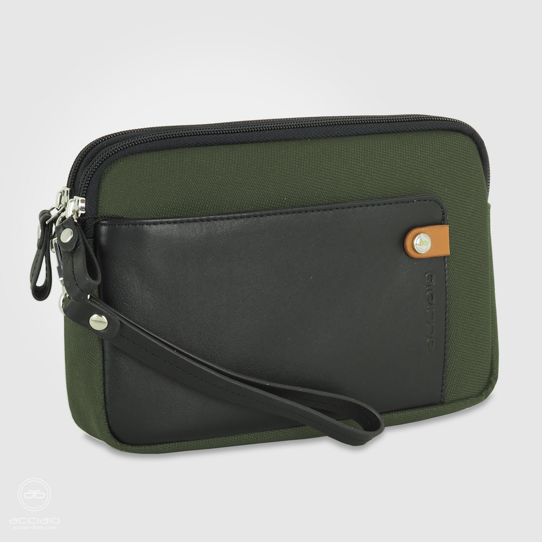 men's wrist bag green clutch handbag