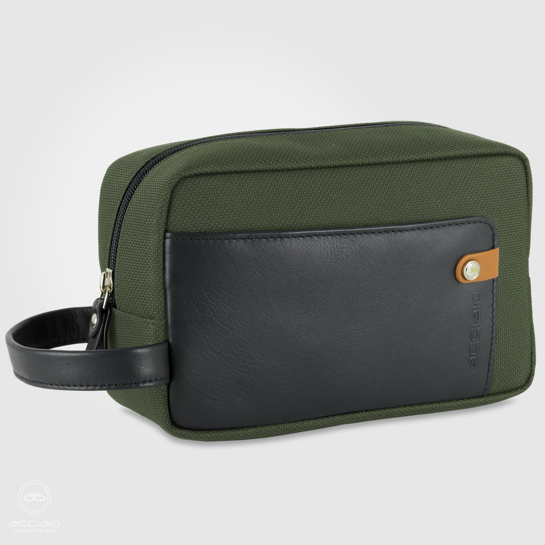 borsello a mano verde largo pochette uomo