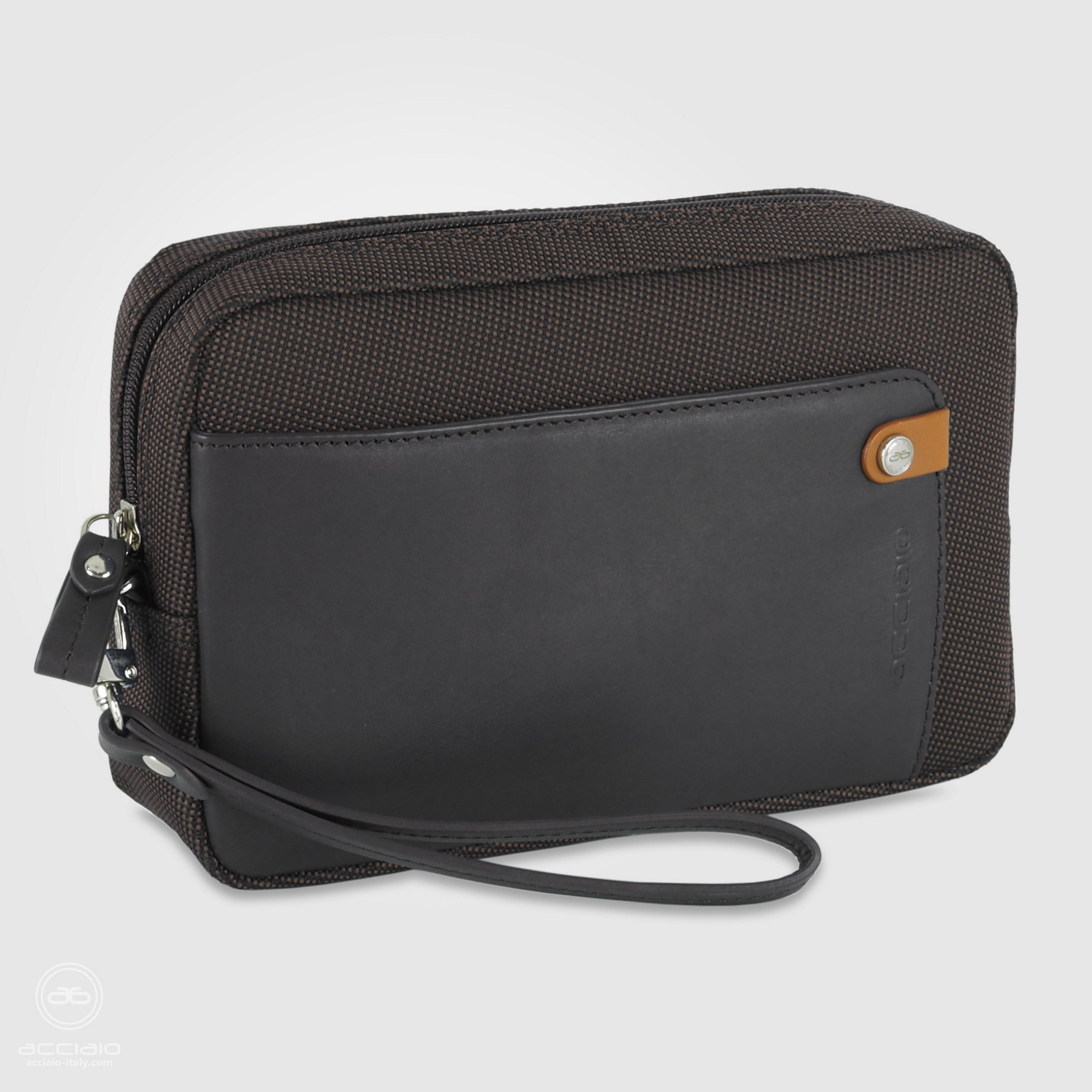 men's wrist bag brown clutch handbag