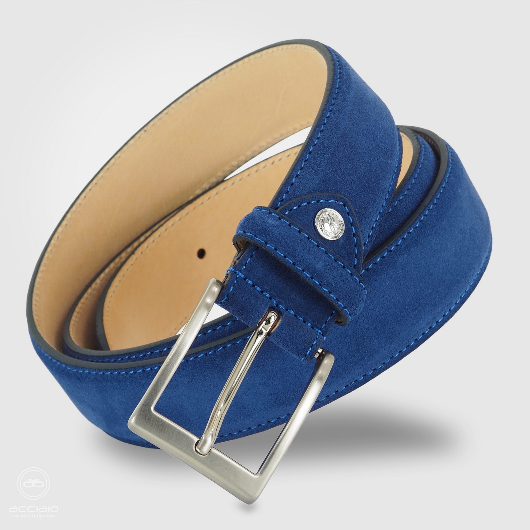 cintura uomo camoscio blu indaco