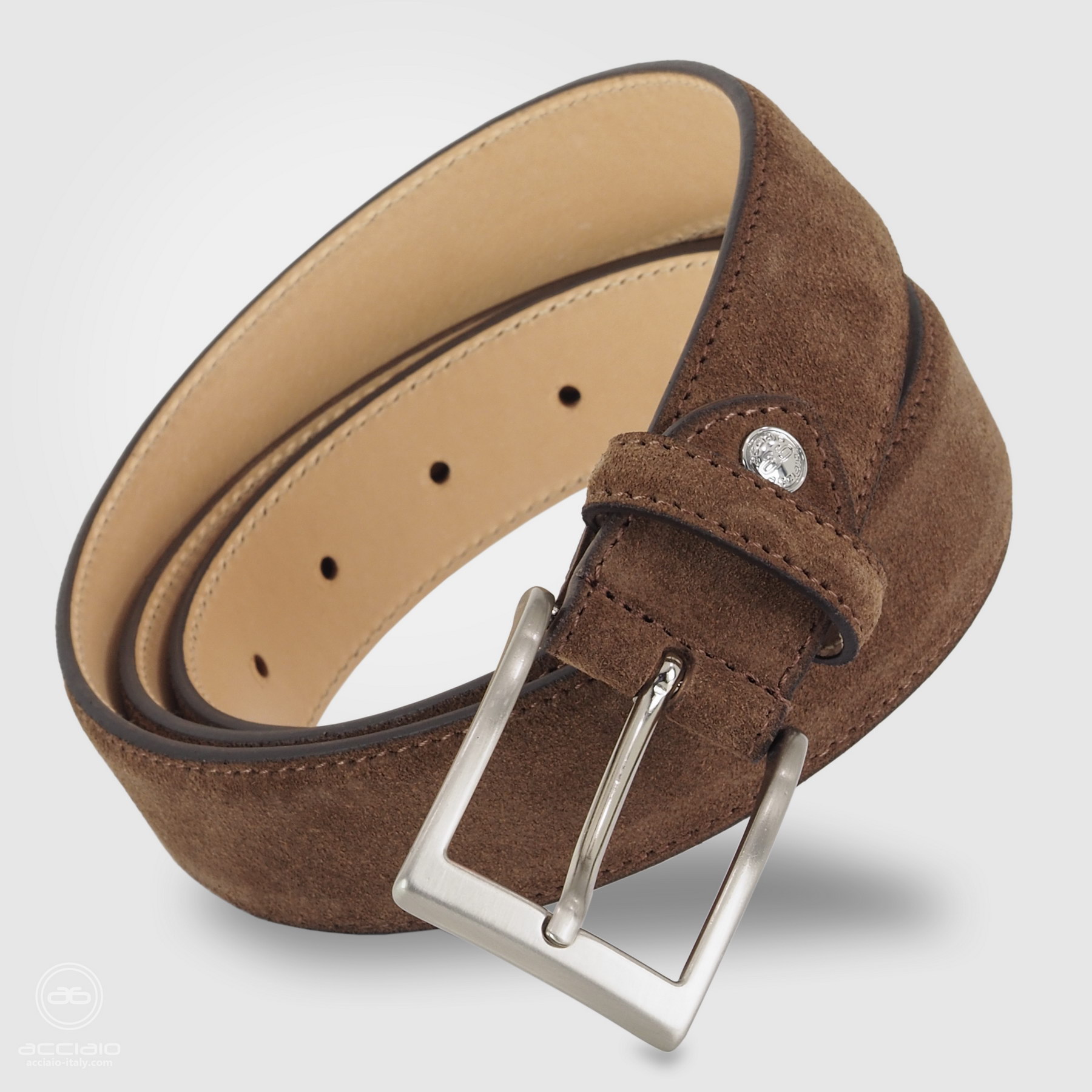 cintura uomo camoscio marrone