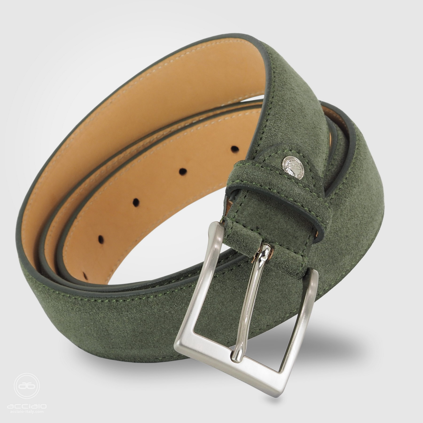 cintura uomo camoscio verde
