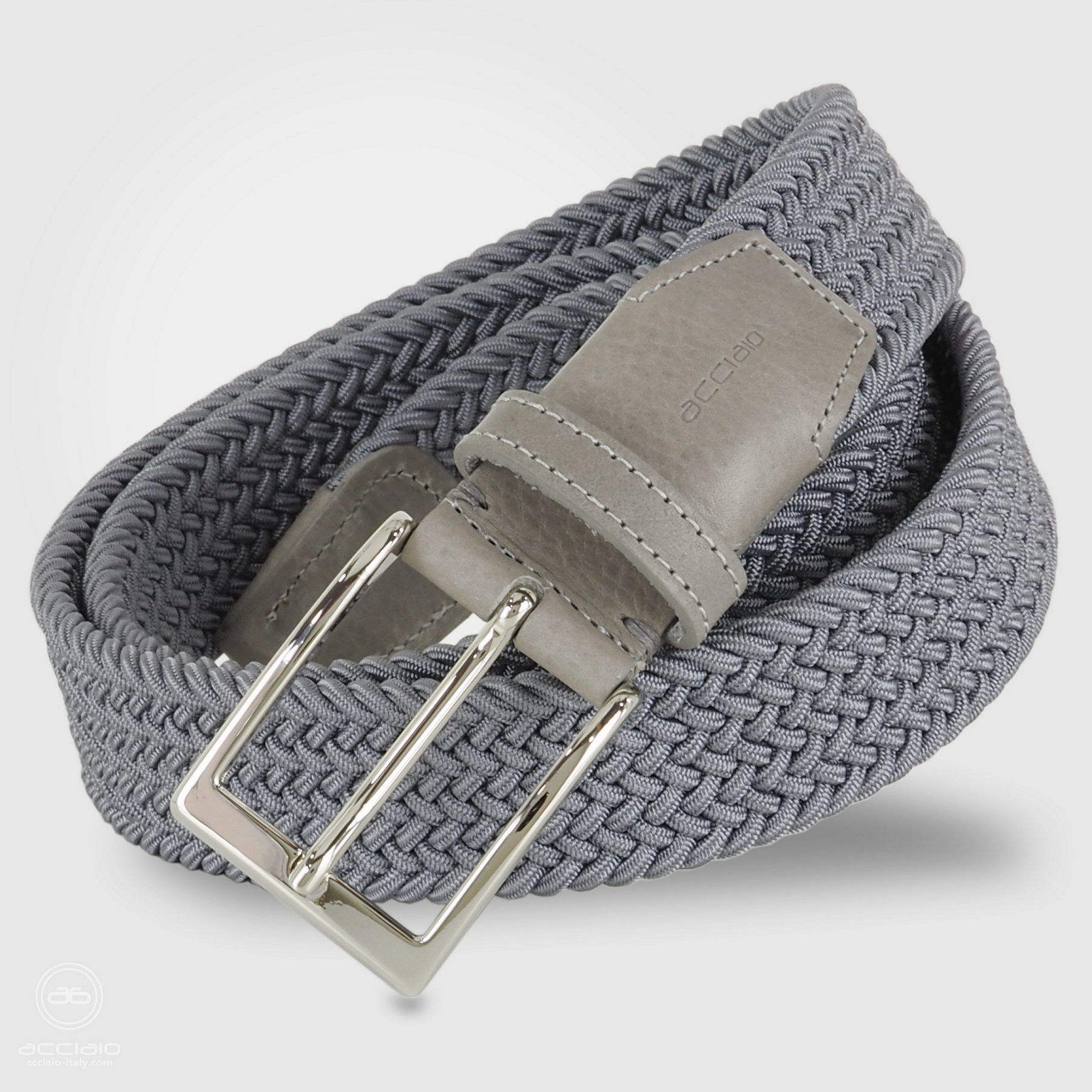 cintura intrecciata blu elastica con cuoio blue