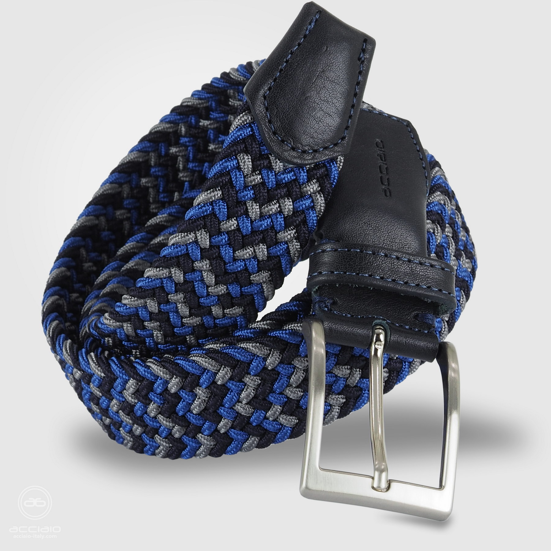 Braided Stretch belt blue multicolour