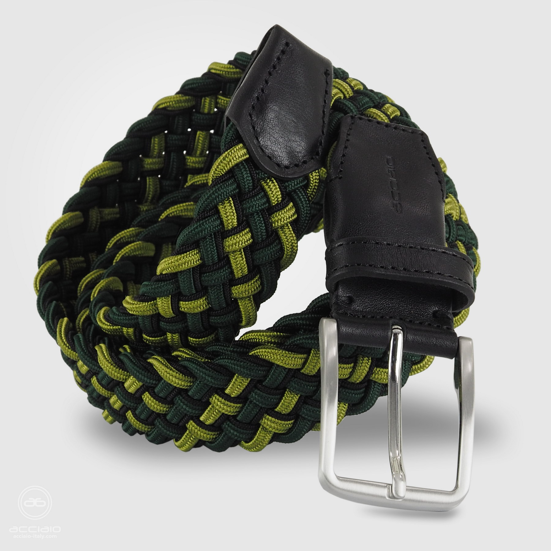 Braided Stretch belt green multicolour