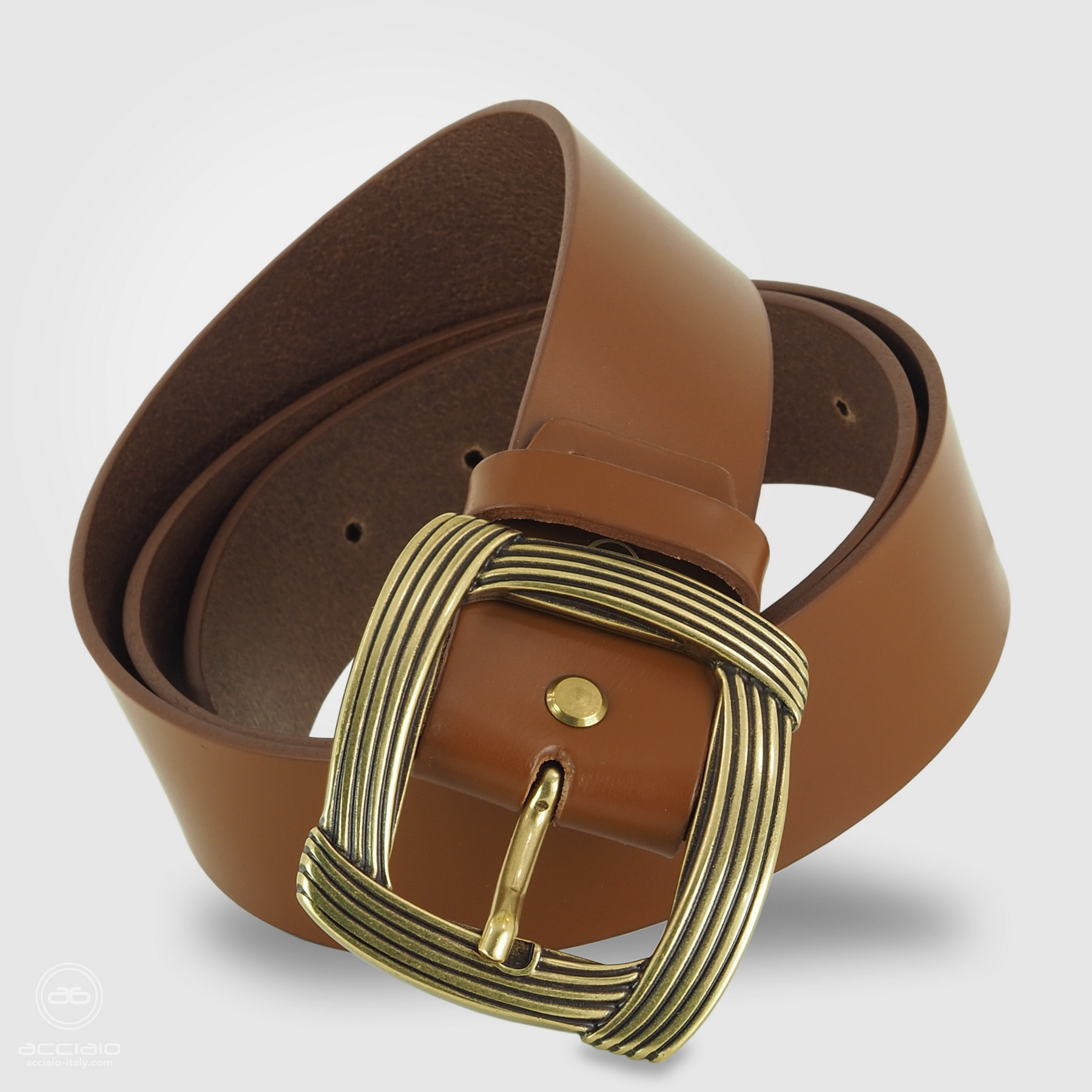 cintura larga donna cuoio fibbia ottone