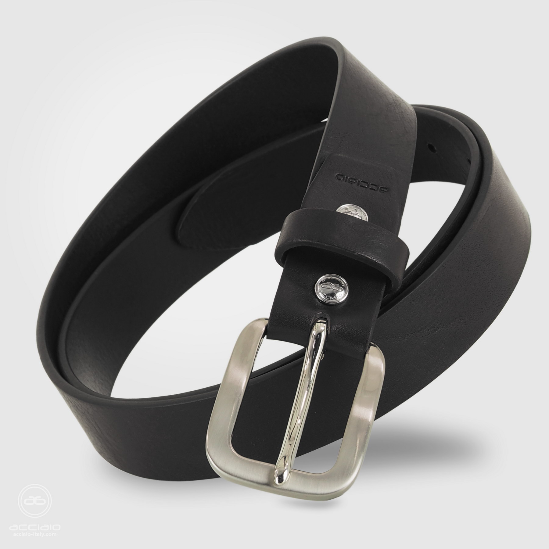 cintura in cuoio da donna colore nero made in italy
