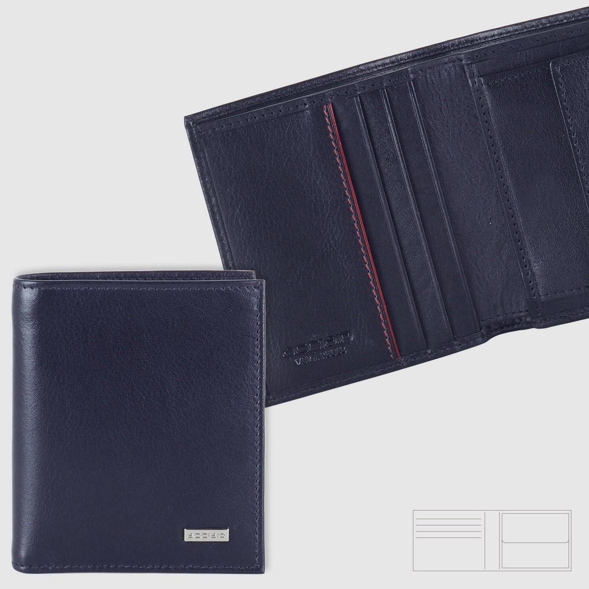 Man's leather wallet small mini