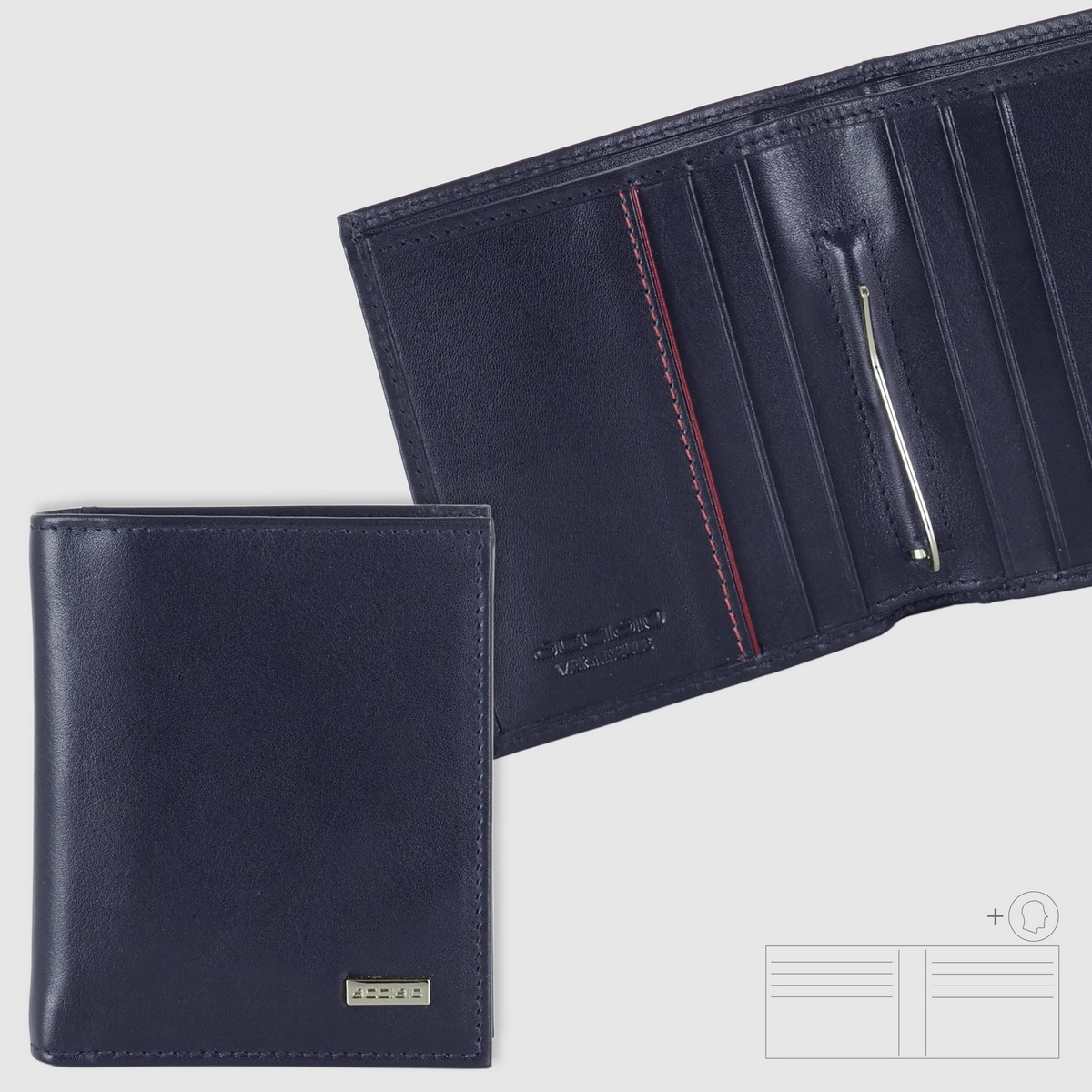 Man's leather wallet mini with clip