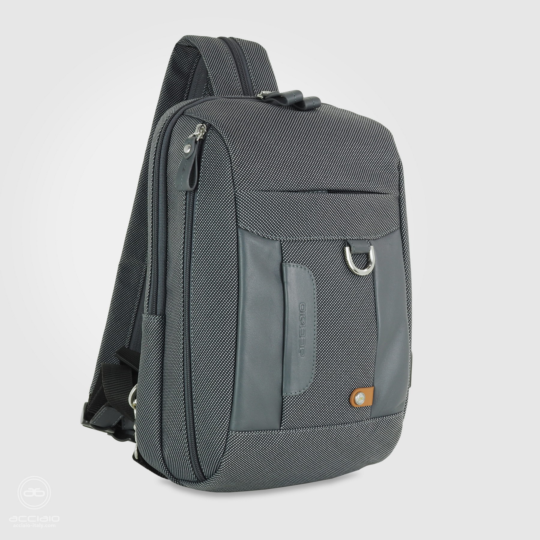 zaino monospalla uomo piccolo grigio