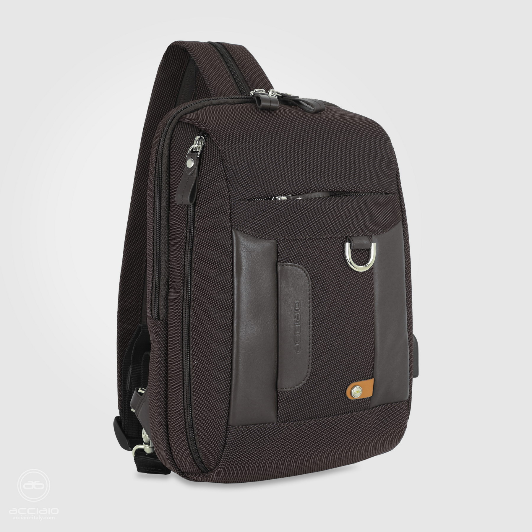 zaino monospalla uomo piccolo marrone