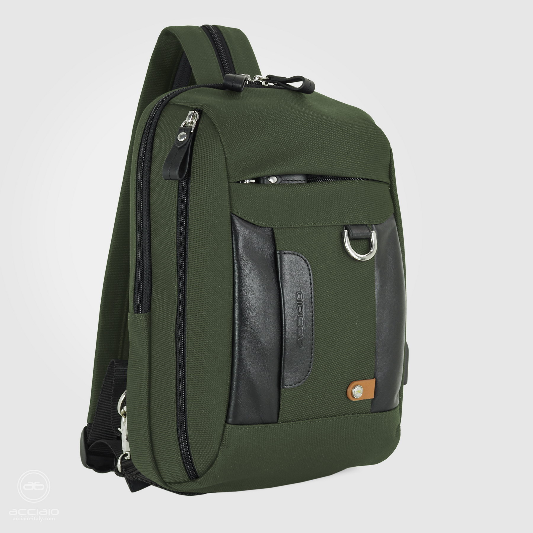 zaino monospalla uomo piccolo verde